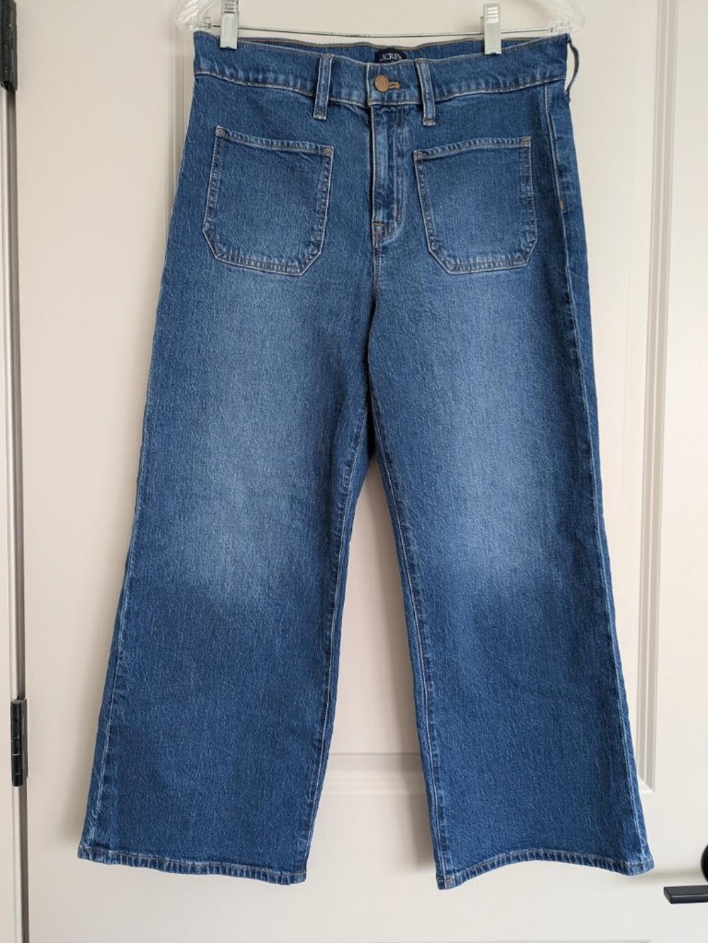 J.Crew Wide-Leg Crop Jeans All-Day Stretch Denim Size 28P Petite -CO831